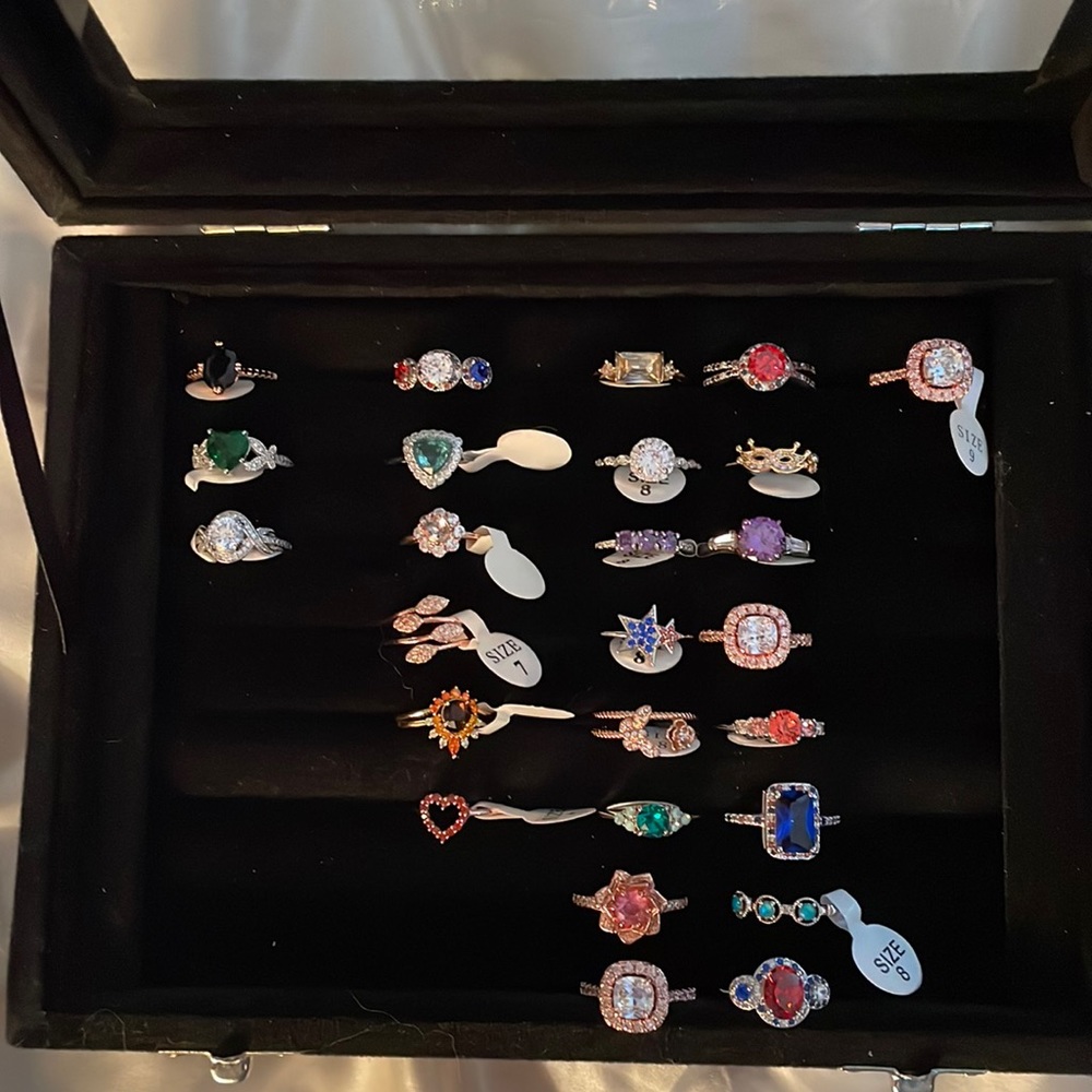 Fragrant Jewels ring lot with black case.  Never worn.